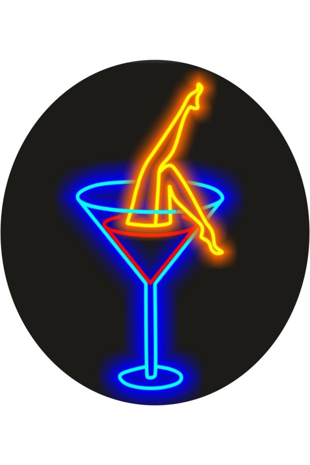 نيون Led كوكتيل زجاج ديكور مضيئة الشكل