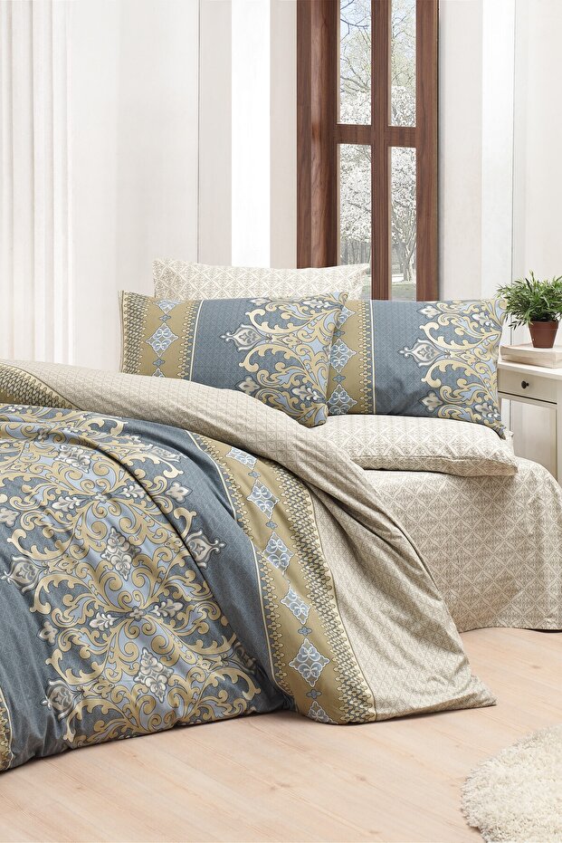 Double Ranforce Majoli 100% Cotton Ranforce Duvet Cover Set Valeria