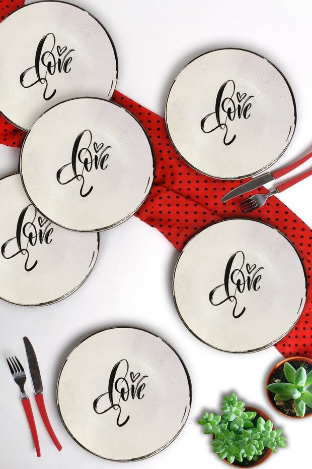 Love Servis Tabağı 26 Cm 6 Adet - 1