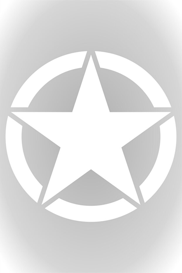 Army Star, Military Star Off Road Auto Sticker Car Sticker White 15 X 15 cm