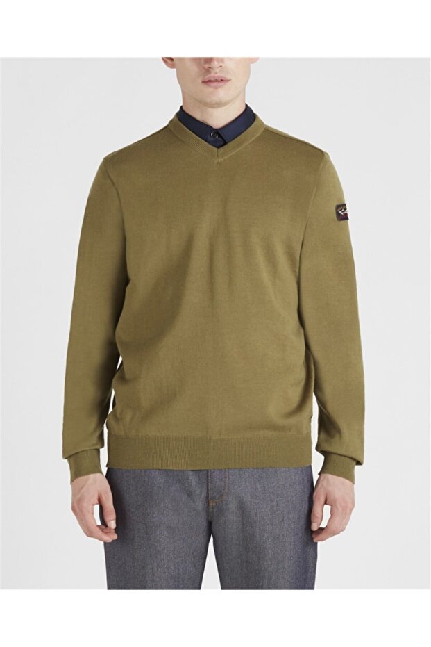 Men's Knitted V-neck C.wWool