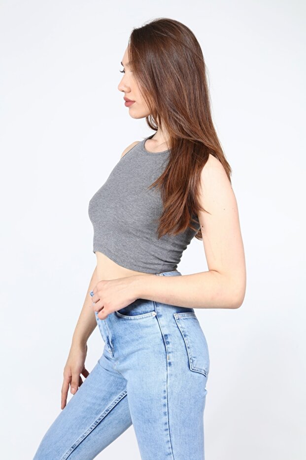 بلوزة رمادية قصيرة رامبو - 3