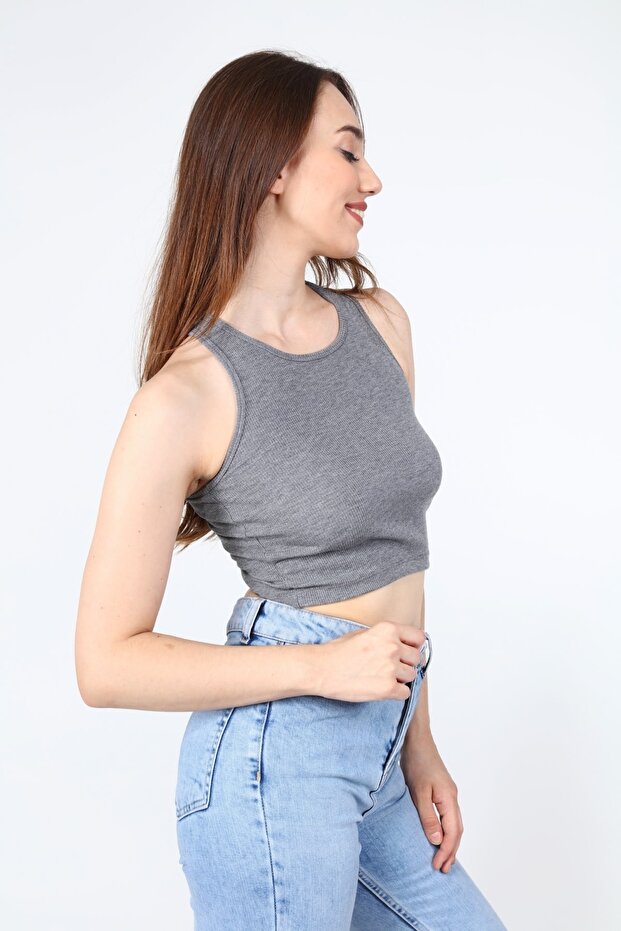 بلوزة رمادية قصيرة رامبو - 5