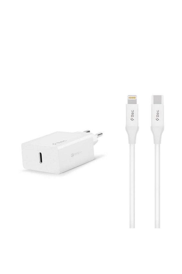 20w Pd Type C Girişli Şarj Adaptörü Ve 1.2 Metre Iphone Lightning Şarj Kablosu, Akım Ve Isı Kor - 1