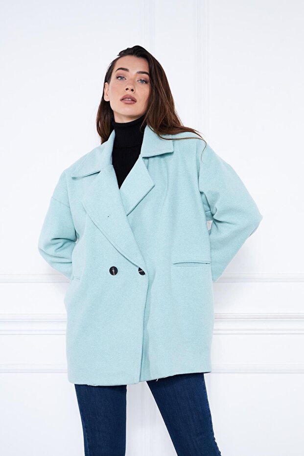 Kadın Kısa Kaşe Kaban - 5