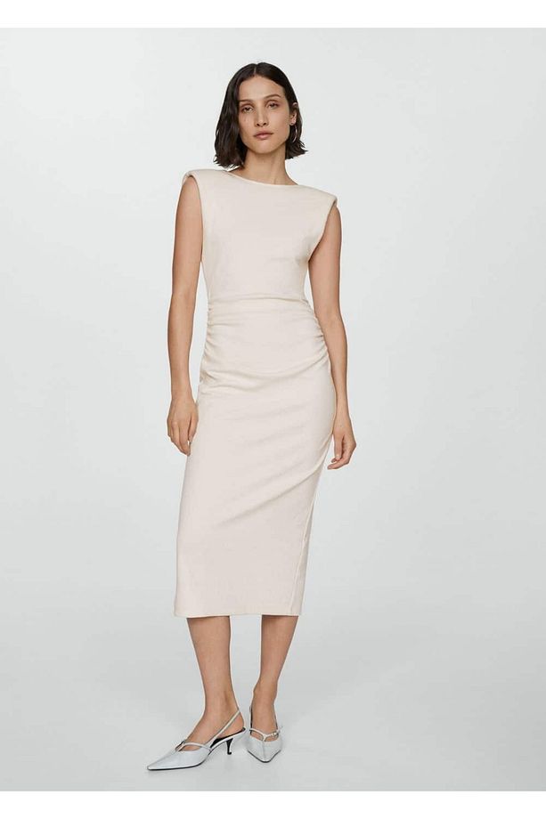 Drape detaylı elbise - 2