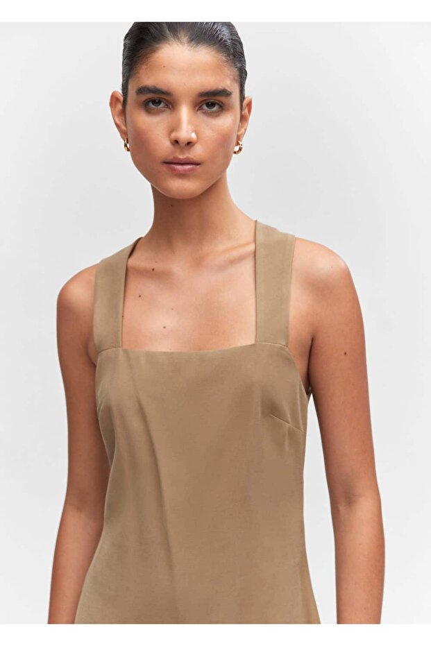 Sırtı Anvelop Kesim Elbise - 6