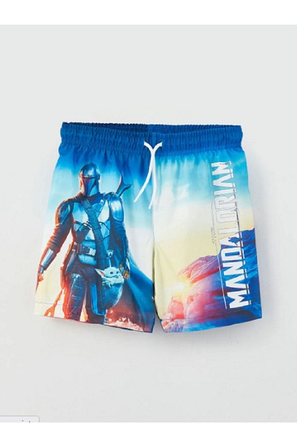 Bisiklet Yaka The Mandalorian Baskılı Erkek Çocuk Atlet ve Deniz Şortu - 3