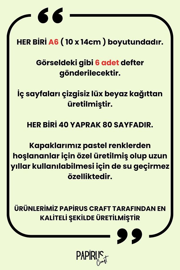 Pastel Renkler 6'lı Spiralli Cep Boy , Not Defter Seti , A6 , 80 Sayfa , Çizgisiz , Okul Defteri - 3
