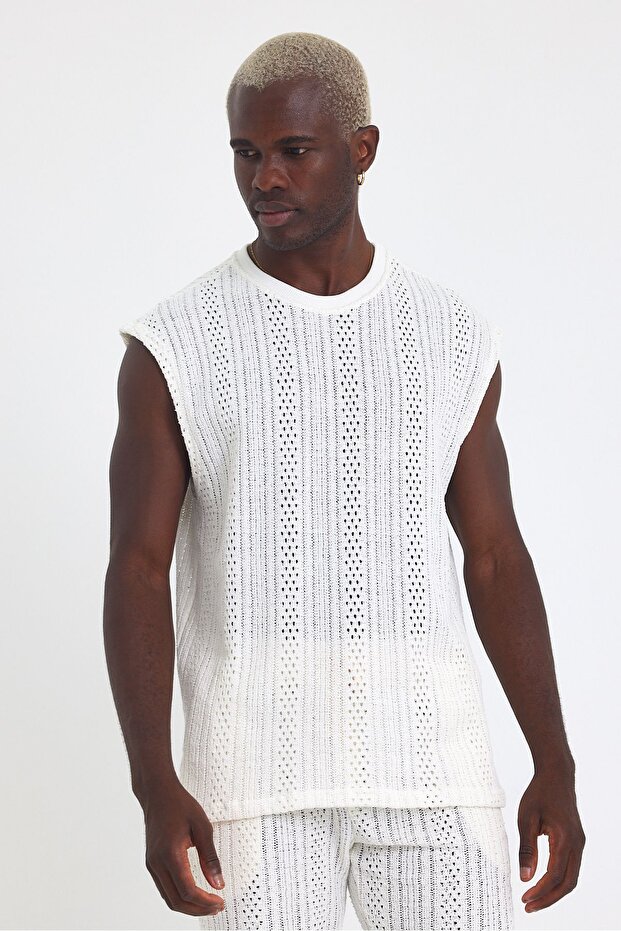 قميص داخلي طويل الحجم من قماش الجاكار - 1