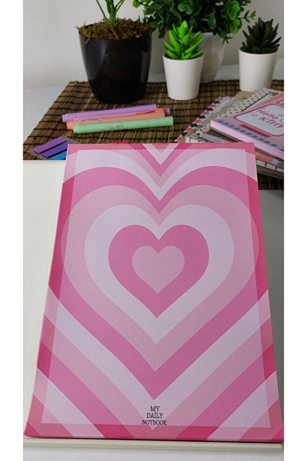 Pink Heart, Unlined, A5 Size, Notepad, Blocknote, Notebook, Notepad - 1