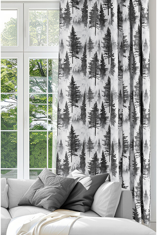 Blackout Light-Proof Background Curtain. Abstract Patterned Background Curtain. Digitally Printed 1St Quality Decorative Curtain.