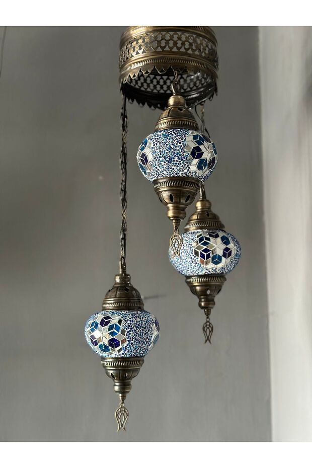 Otantik El Yapımı Mozaik Avize - 6