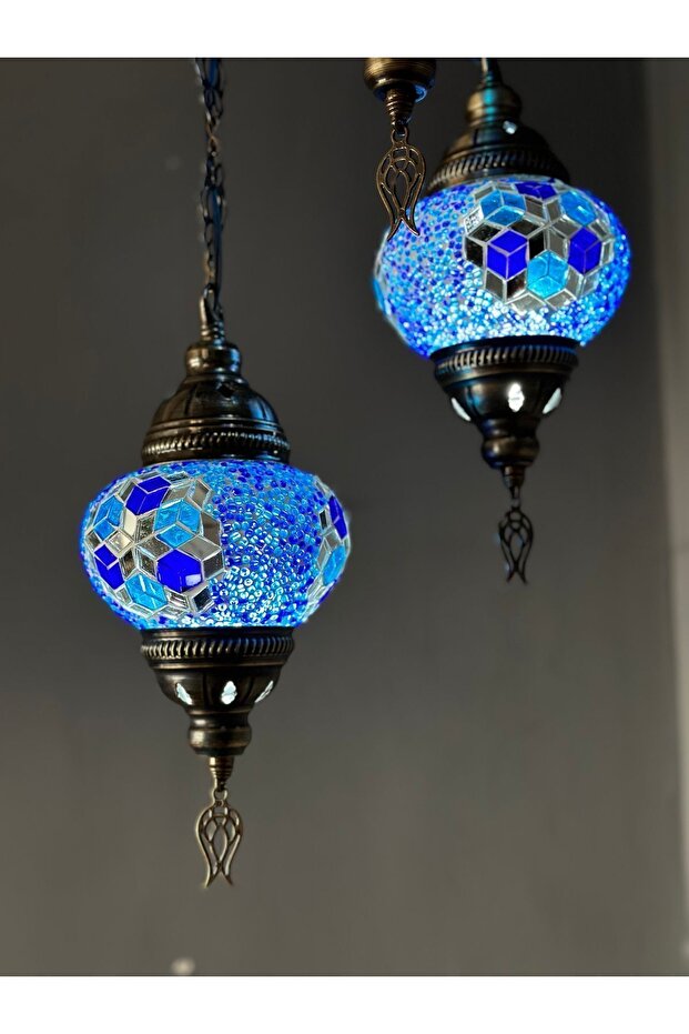 Otantik El Yapımı Mozaik Avize - 5