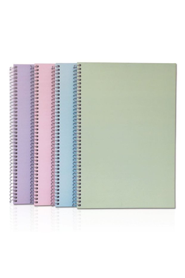 BAYINDIR & APPLE SPIRAL HARD COVER PASTEL SCHOOL BOOK 20X28 120 SHEETS STRAIGHT (No Line)