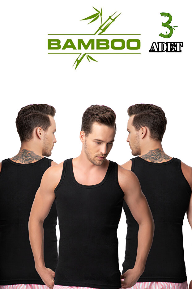 3'lü Paket Bambu Erkek Atlet - 1