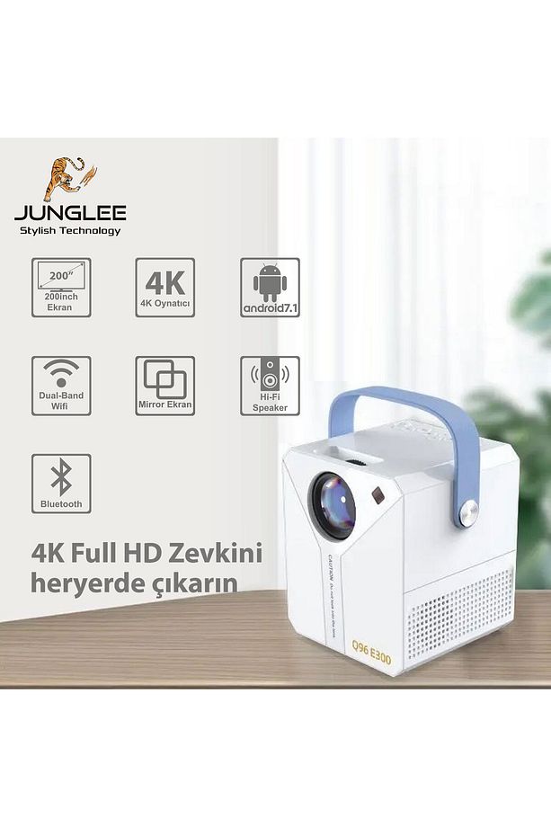 ANDROİD 4K ULTRA HD WİFİ PROJEKSİYON CİHAZI USB HDMİ TF CARD GİRİŞLİ DAHİLİ HOPARLÖR EKRAN YANSITMA - 2