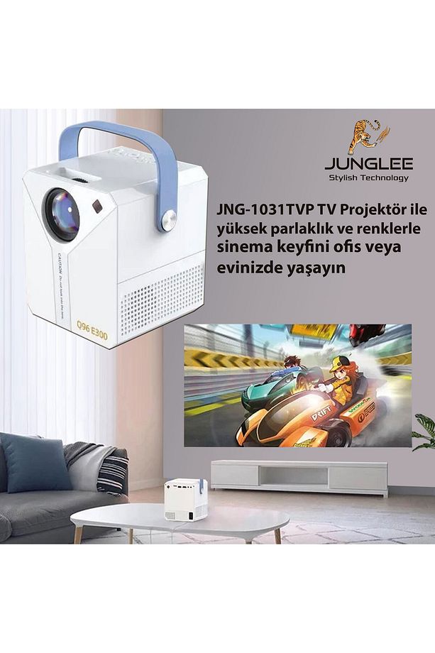 ANDROİD 4K ULTRA HD WİFİ PROJEKSİYON CİHAZI USB HDMİ TF CARD GİRİŞLİ DAHİLİ HOPARLÖR EKRAN YANSITMA - 1