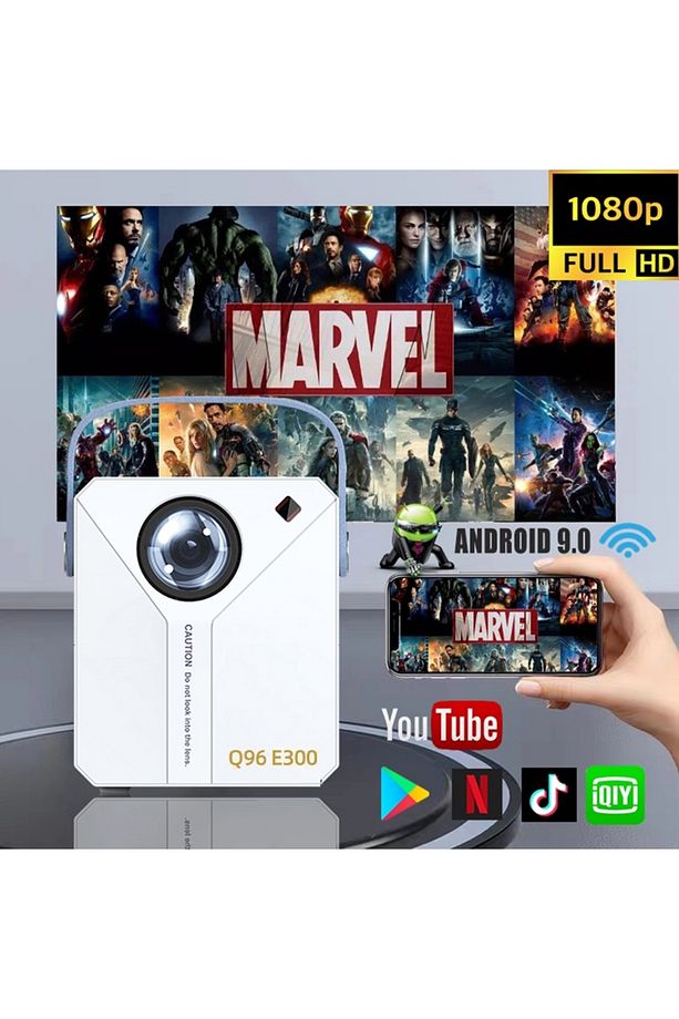 ANDROİD 4K ULTRA HD WİFİ PROJEKSİYON CİHAZI USB HDMİ TF CARD GİRİŞLİ DAHİLİ HOPARLÖR EKRAN YANSITMA - 8