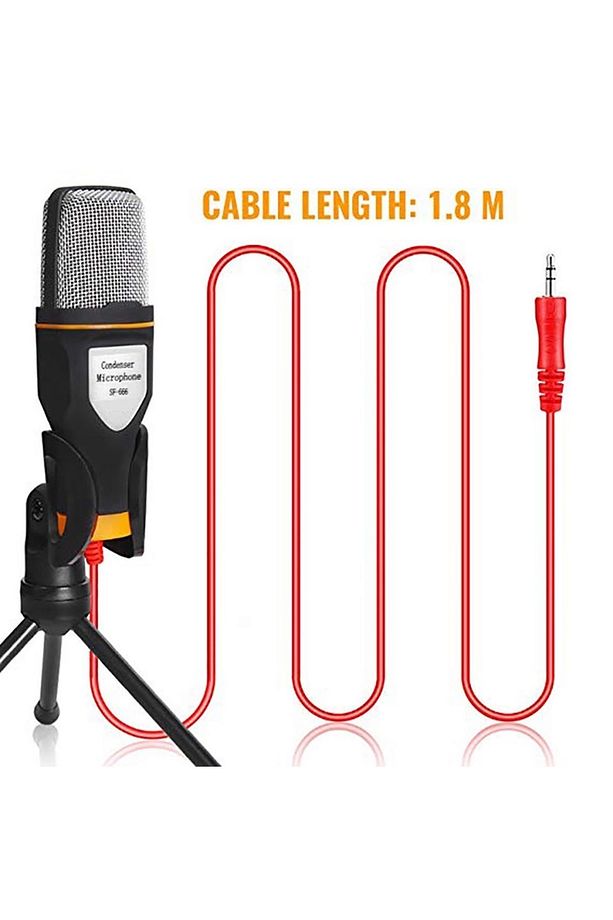 Kablolu 3.5 MM AUX Çıkışlı Mikrofon PC Telefon Ses Sistemi Mikrofonu - 4