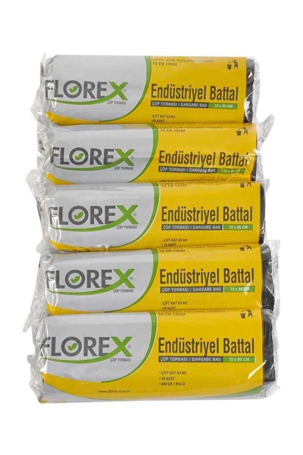 Endüstriyel Battal Siyah Çöp Torbası 72 X 95 Cm 5 Rulo - 1