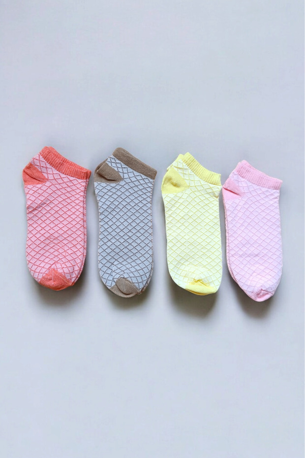 Women's Booties Socks - 4 Pairs Patterned