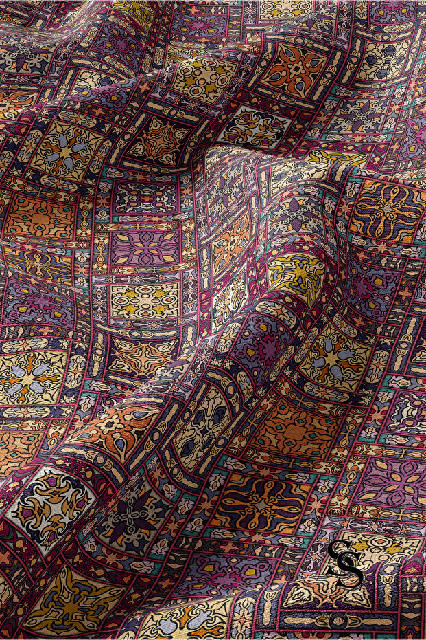 عداء رقمي مطبوع بنمط ماندالا مرقع - 6