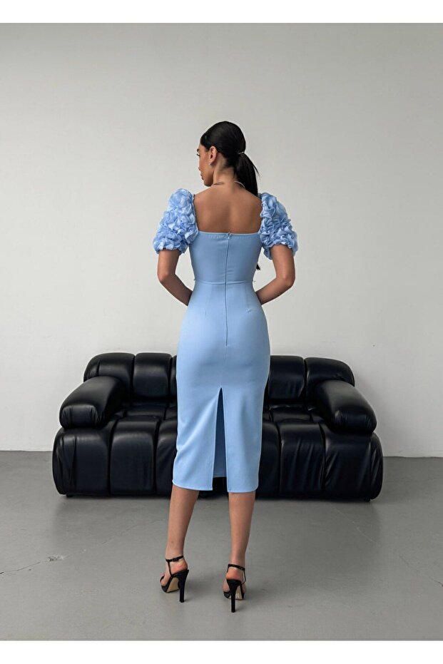 rochie cu perle cu volane - 4