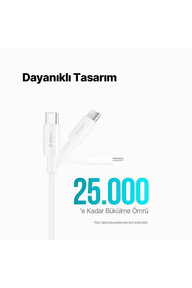 65w 30cm Pd/qc Mega Hızlı Type C To Type C Şarj Ve Data Kablosu, Ultra Dayanıklı Powerbank Kabl - 4