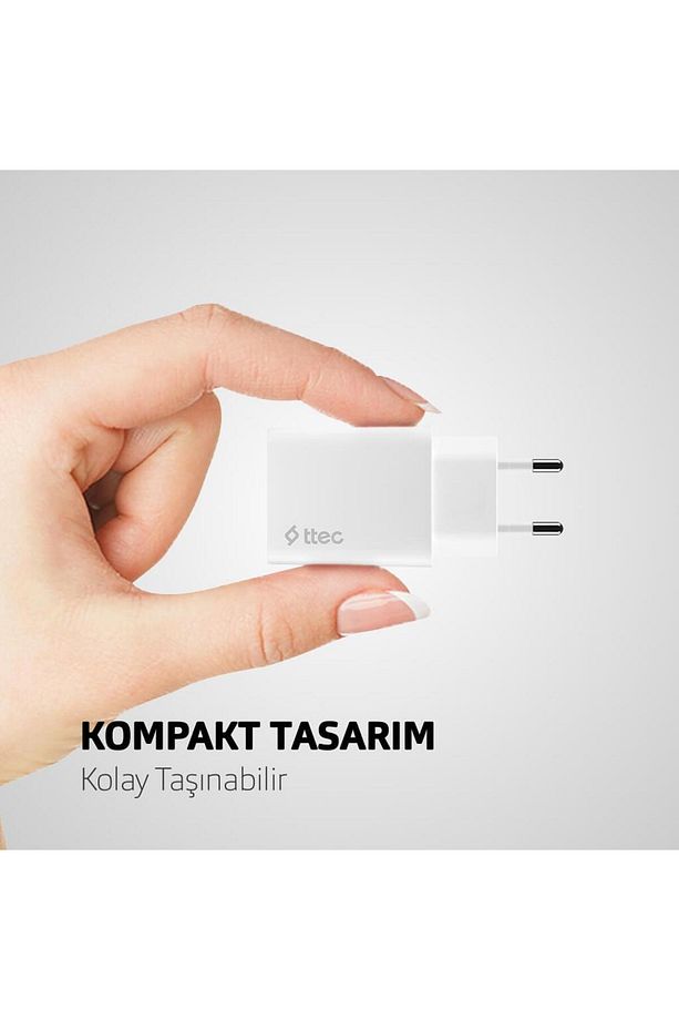 32w Süper Hızlı 1x Pd Type C Ve 1x Usb Girişli Şarj Adaptörü, Iphone, Samsung, Oppo, Xiaomi Şar - 4