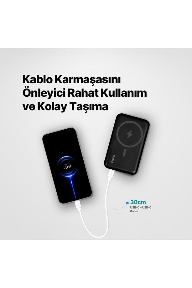 65w 30cm Pd/qc Mega Hızlı Type C To Type C Şarj Ve Data Kablosu, Ultra Dayanıklı Powerbank Kabl - 3