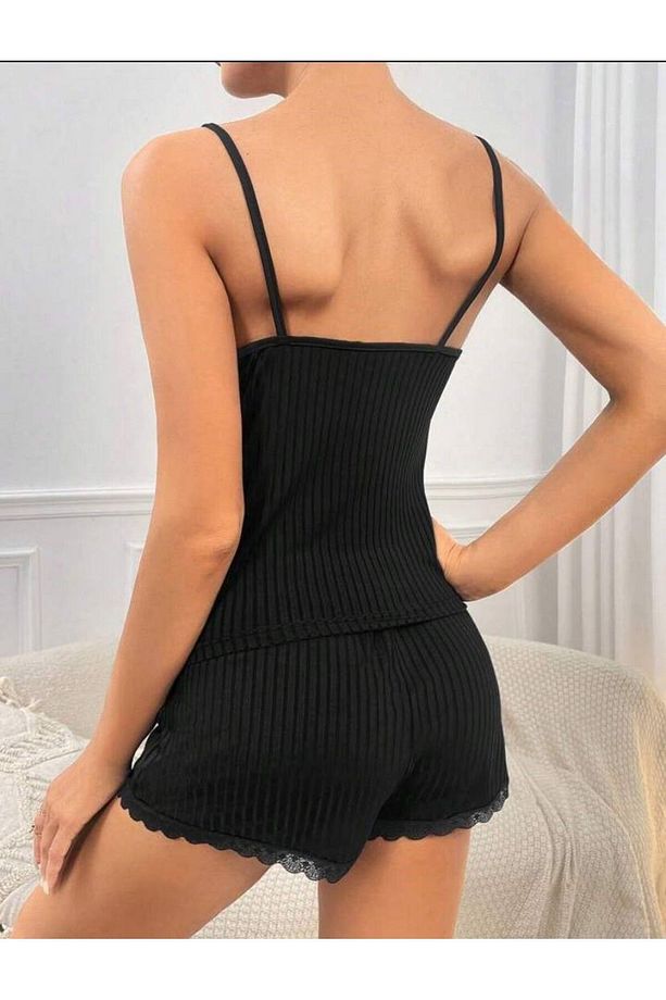 Kadın Askılı Şort Takımı BlackBowSuit - 4