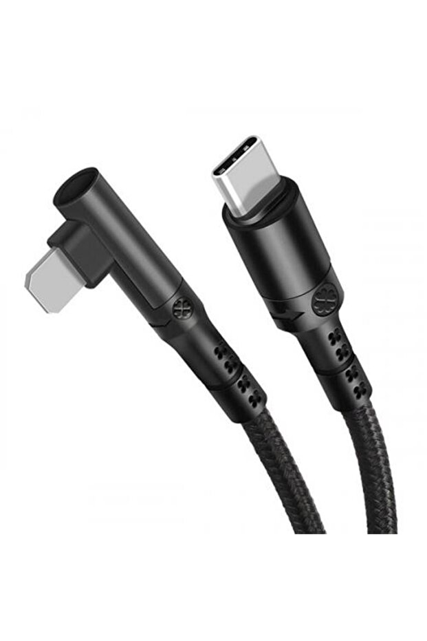 Super Şarj Örgü Tasarım L Tip Type-c To Iphone Şarj Kablosu Iphone 11 12 13 14 Pro Max Şarj - 1