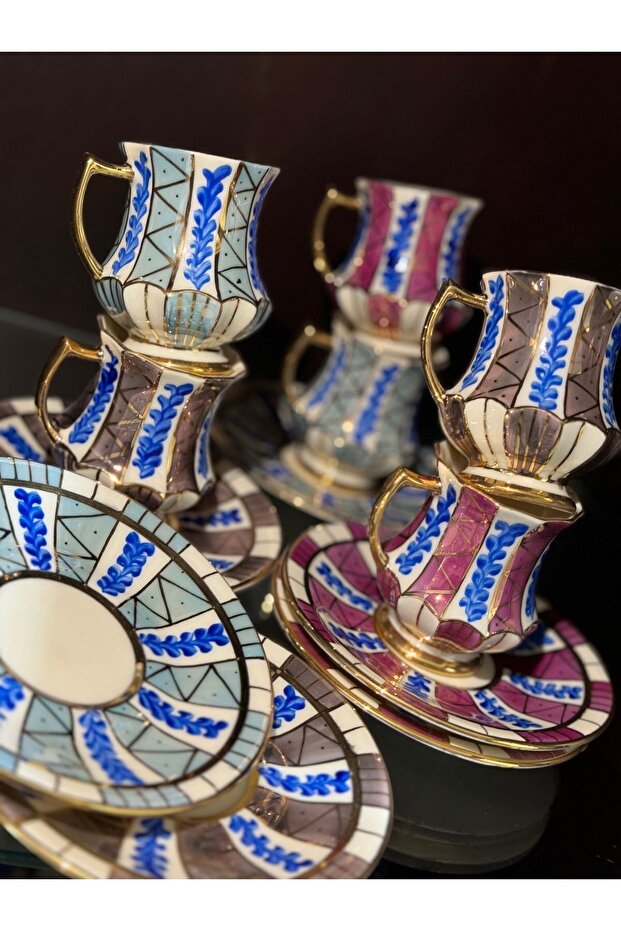 Hand Painted Coffee Cup Set - 2