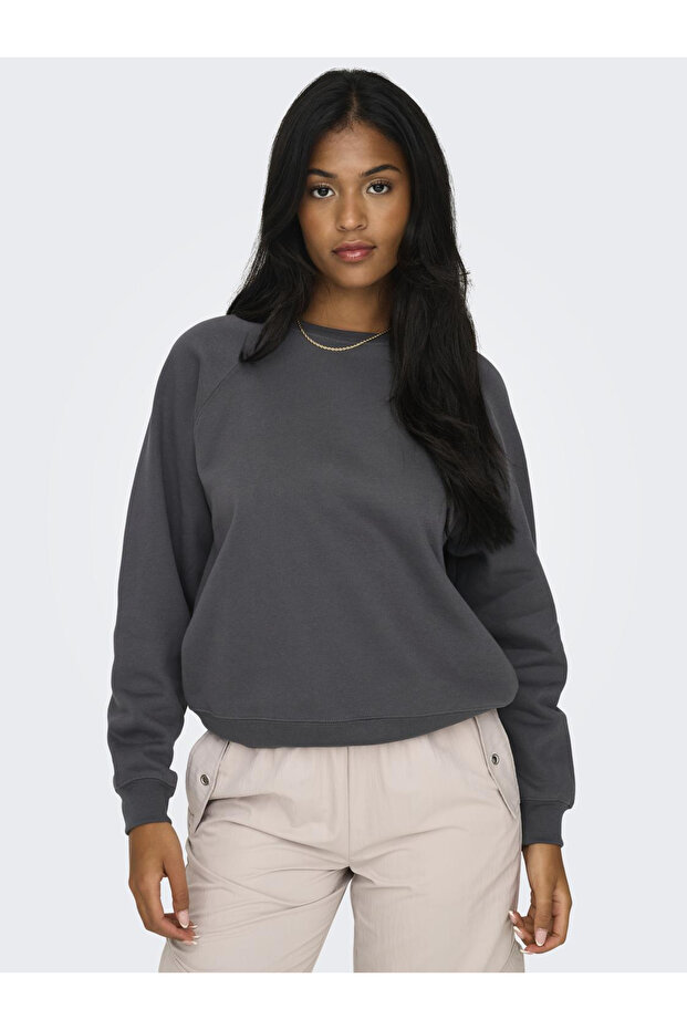 Kadın O-Yaka Basic Sweatshirt - 15325979 - 1