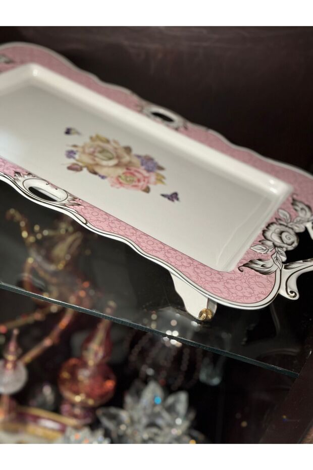 طبق تقديم من البورسلين ذو القدمين - 6