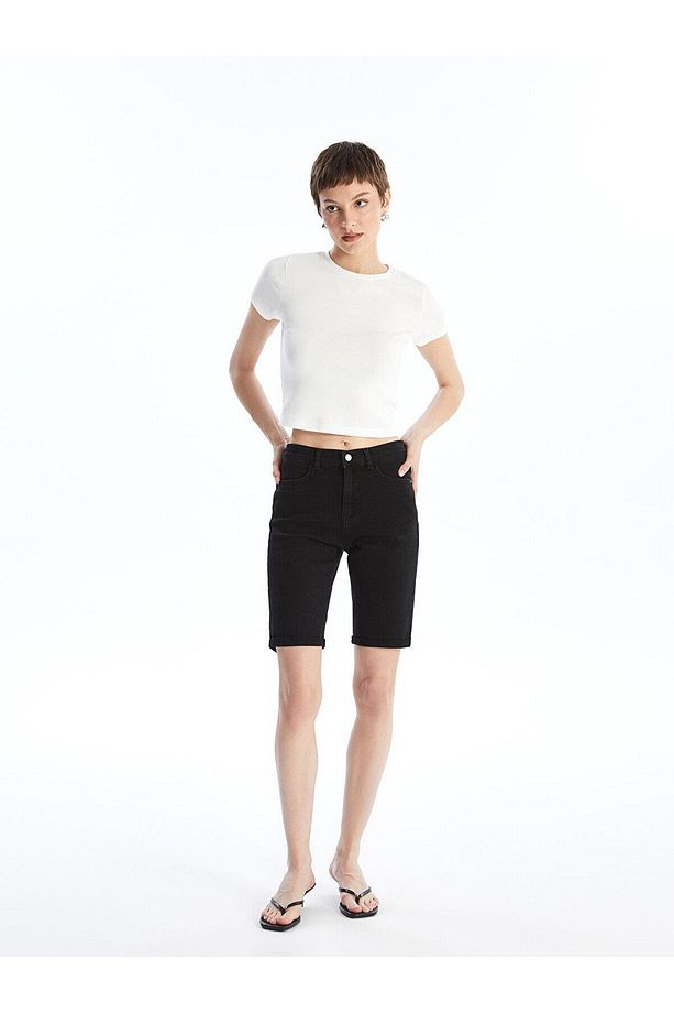 LCW Jeans Bermuda Fit Kadın Jean Şort - 1