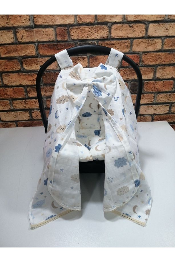 Muslin Puset Örtüsü ve Puset Minderi 2'li Set - 1