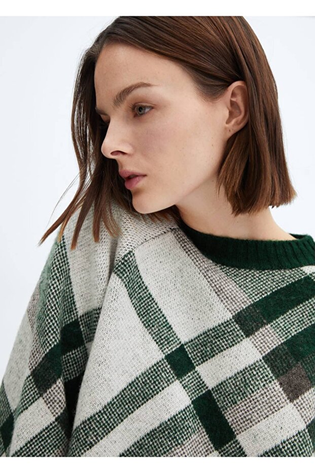 Kareli örgü kazak - 7