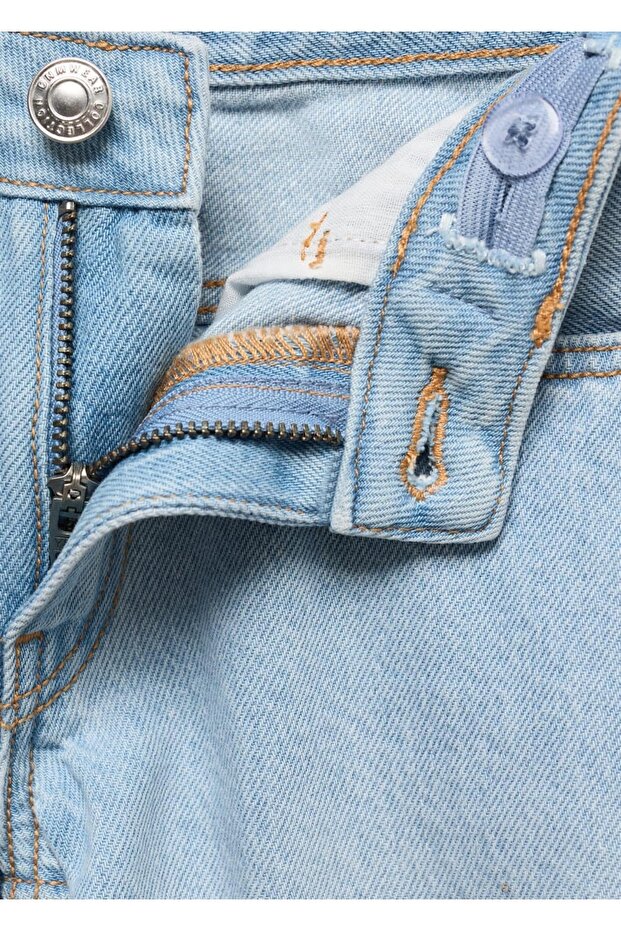 Pamuklu denim şort - 7