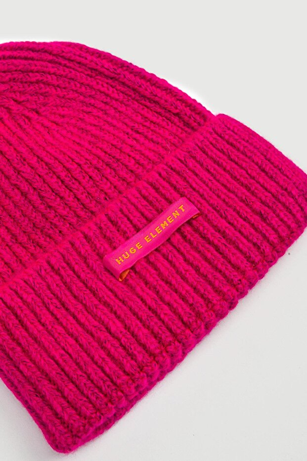 Huge Beanie Small Tag Dark Pink - 3