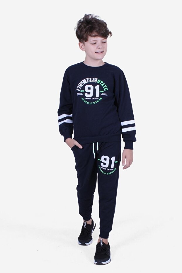 طقم بدلة رياضية للأولاد - مطبوع أساسي - 3
