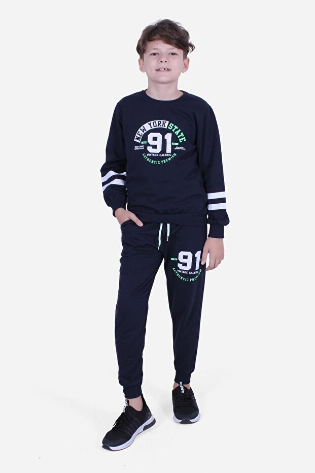 طقم بدلة رياضية للأولاد - مطبوع أساسي - 5