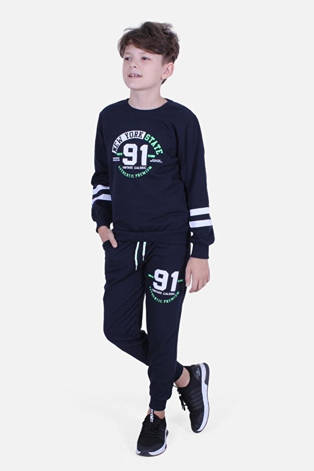 طقم بدلة رياضية للأولاد - مطبوع أساسي - 4