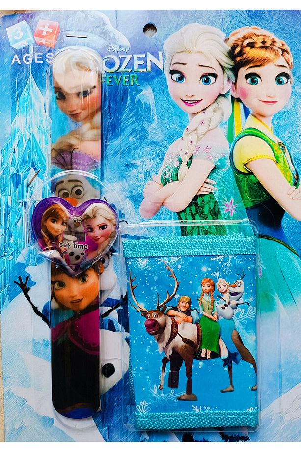 Frozen Elsa çocuk saati ve cüzdan set ikisi bir arada - 2