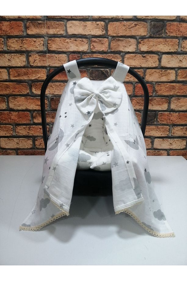 Muslin Puset Örtüsü ve Puset Minderi 2'li Set - 1