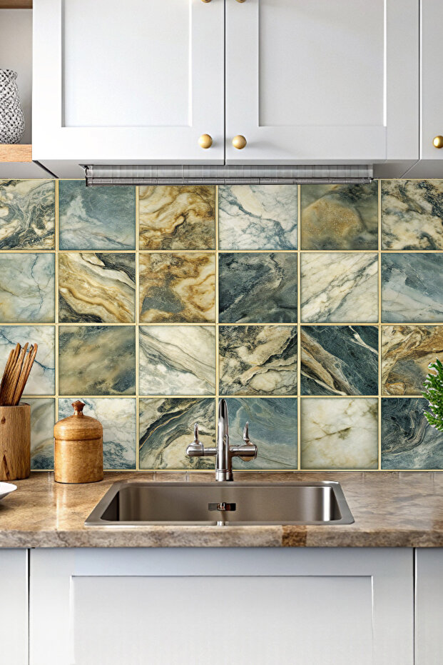 Çok Amaçlı Kaplama Folyosu - Mutfak Tezgah Arası Kaplama - Yapışkanlı Folyo - Duvar - Fayans - Banyo - 1