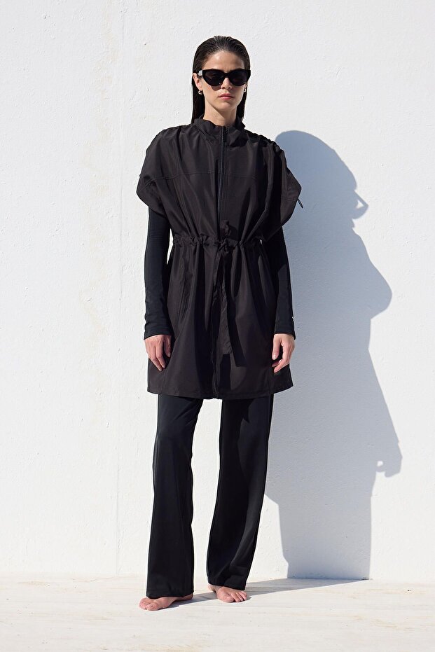 Fekete fürdőruha mellény - 3