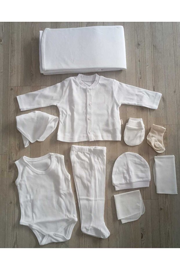 10 Parça Pamuklu Basic Sade Hastane Çıkışı - 1