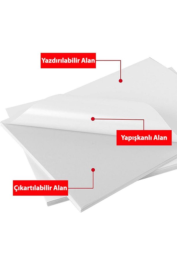 A4 Etiket 100 tane A4 Yapışkanlı Etiket A4 Lazer Etiket A4 Baskısız Etiket - 2